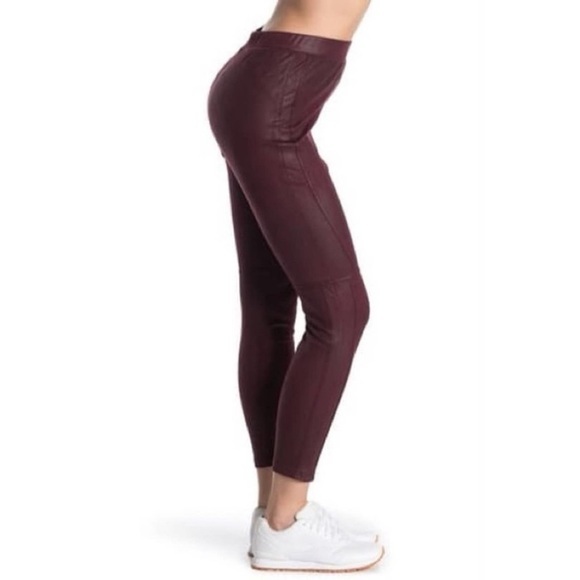 free people faux suede leggings wine Size Small - Picture 2 of 12